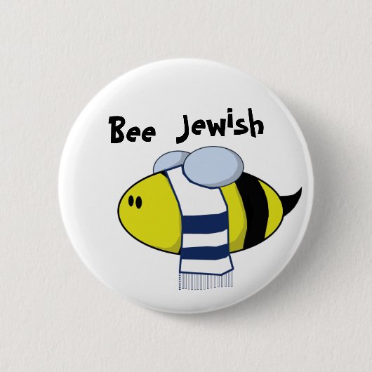 "Bee Jewish" Ronde Button 5,7 Cm (Voorkant)