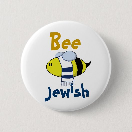 "Bee Jewish" Ronde Button 5,7 Cm (Voorkant)