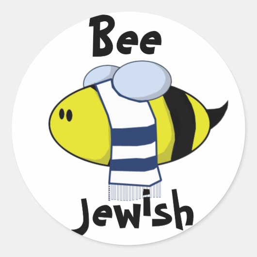 "Bee Jewish" Ronde Sticker (Voorkant)