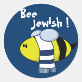 "Bee Jewish" Ronde Sticker (Voorkant)