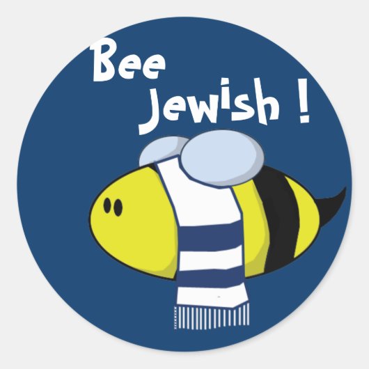 "Bee Jewish" Ronde Sticker (Voorkant)