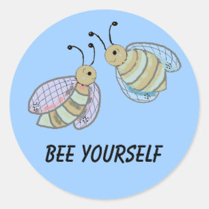 Bee jezelf ronde sticker