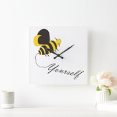 Bee jezelf vierkante klok (Huis)