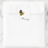 Bee jezelf vierkante sticker (Tas)