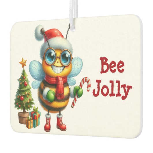 Bee Jolly Christmas Laughing Honeybee Luchtverfrisser (Links)