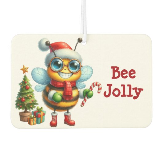 Bee Jolly Christmas Laughing Honeybee Luchtverfrisser (Voorkant)