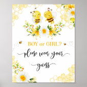 Bee jongen of meisje draag alsjeblieft je gokbord poster (Voorkant)