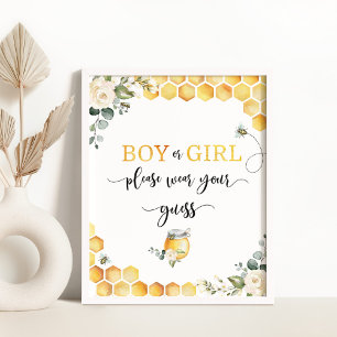 Bee jongen of meisje draag alsjeblieft je gokbord poster