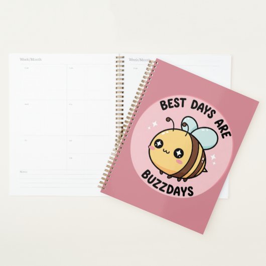 Bee Journal – Cute Pastel Bumblebee Notebook Planner (Display)
