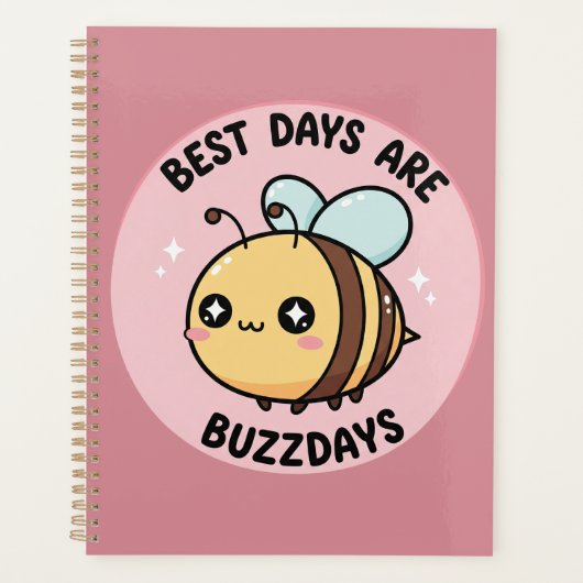 Bee Journal – Cute Pastel Bumblebee Notebook Planner (Voorkant)