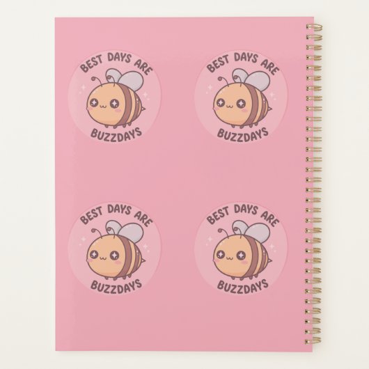 Bee Journal – Cute Pastel Bumblebee Notebook Planner (Achterkant)