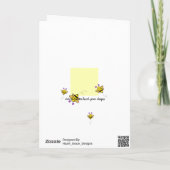 Bee Joyous Whimsical Floral Folded Wenskaart Kaart (Achterkant)
