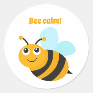 Bee kalm ronde sticker