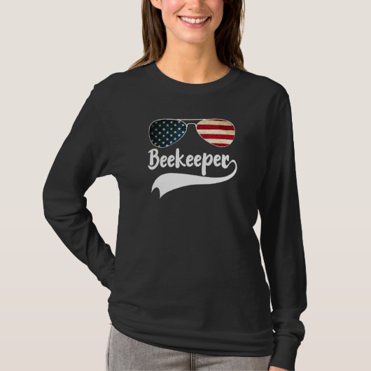 Bee Keeper 4 juli Amerikaanse vlag Zonnebrillen zi T-shirt (Voorkant)