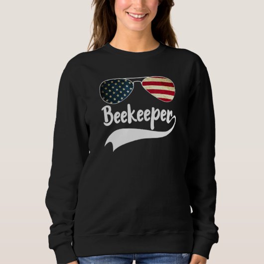 Bee Keeper 4 juli Amerikaanse vlag Zonnebrillen zi Trui (Voorkant)