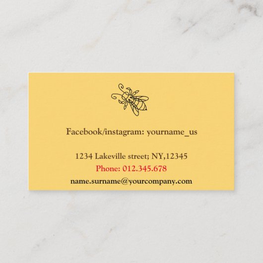 Bee keeper design aanpasbaar visitekaartje (Achterkant)