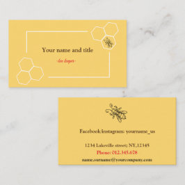 Bee keeper design aanpasbaar visitekaartje