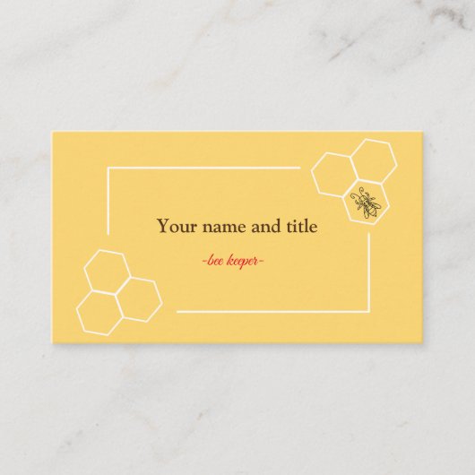 Bee keeper design aanpasbaar visitekaartje (Voorkant)