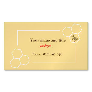 Bee keeper design aanpasbaar visitekaartje magnetisch visitekaartje