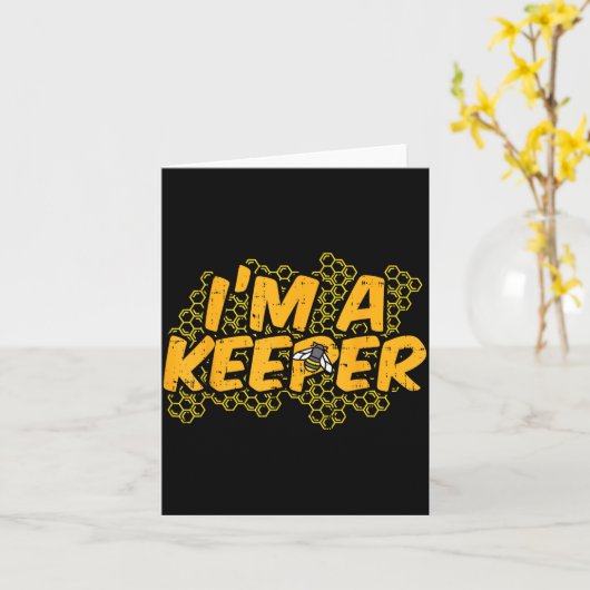 Bee-keeper Funny Beekeeng Pun Humor Honey Aarist G Kaart (Gele Bloem)