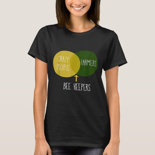 Bee Keeper Venn Diagram Beekeeping Apparel Witty T-shirt (Voorkant)