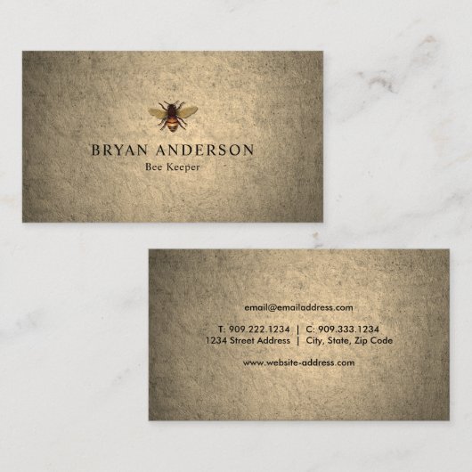 Bee Keeper Visitekaartje (Voorkant / Achterkant)