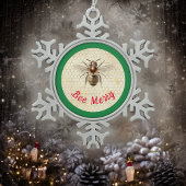 Bee Kerstae Tin Sneeuwvlok Ornament