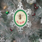 Bee Kerstae Tin Sneeuwvlok Ornament