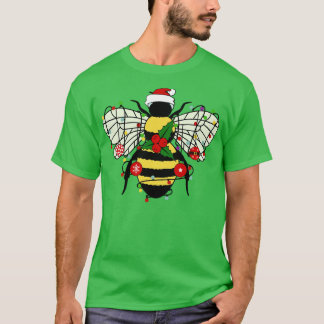 Bee Kerstboom Xmas Lights Grappig Bijenliefhebber  T-shirt