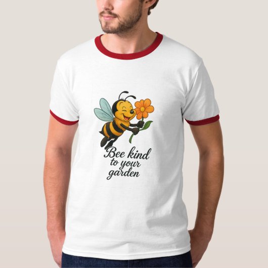 Bee Kind aan Uw Tuin Mannen Premium T-shirt (Voorkant)