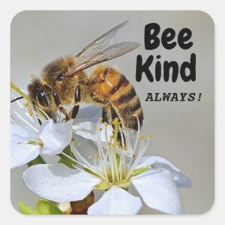 Bee Kind Altijd! Vierkante Sticker
