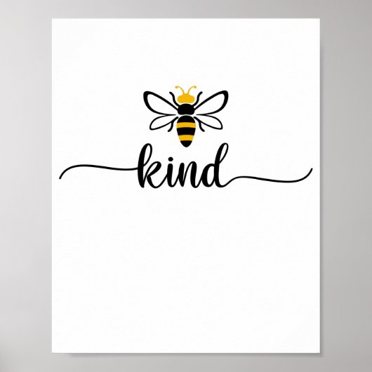 Bee kind anti bullying be kind orange poster (Voorkant)