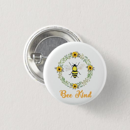 Bee Kind Bee badge Ronde Button 3,2 Cm (Voorkant /achterkant)