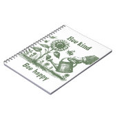 Bee Kind Bee Happy  Sunflowe Woodcut Garden Notitieboek (Linkerzijde)