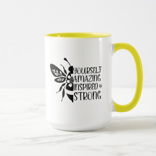 Bee Kind Bee Positief motiverende keramische 15oz Mok (Rechts)