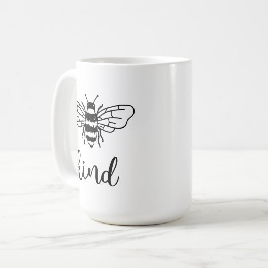 Bee Kind Black Koffiemok (Voorkant links)