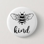 Bee Kind Black Ronde Button 5,7 Cm (Voorkant)