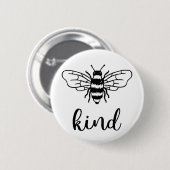 Bee Kind Black Ronde Button 5,7 Cm (Voorkant /achterkant)