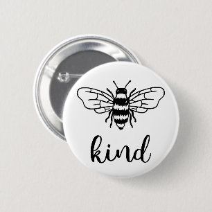 Bee Kind Black Ronde Button 5,7 Cm