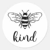 Bee Kind Black Ronde Sticker (Voorkant)