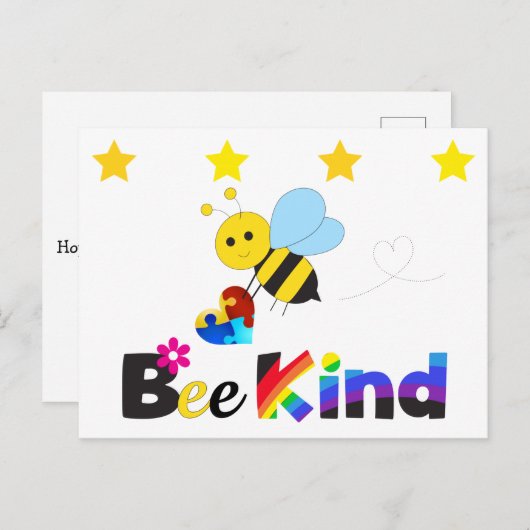 Bee Kind Briefkaart (Voorkant / Achterkant)