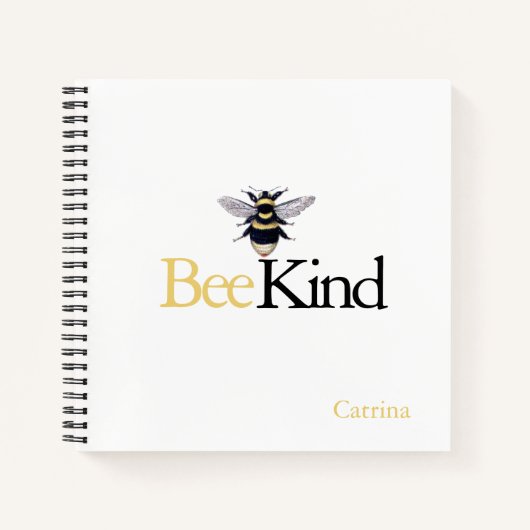 Bee Kind Bumblebee Geel Zwart Journaal Notitieboek (Voorkant)