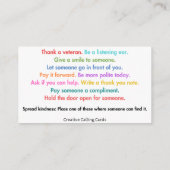 Bee Kind Contactkaartje (Achterkant)