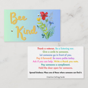 Bee Kind Contactkaartje