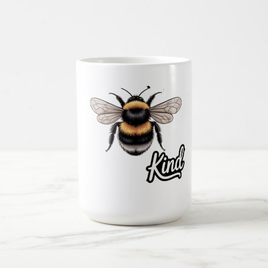 Bee Kind Cute Bumblebee Illustration - Inspiration Koffiemok (Center)