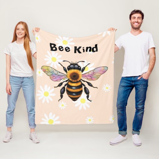 Bee Kind  Fleece Deken (In situ)