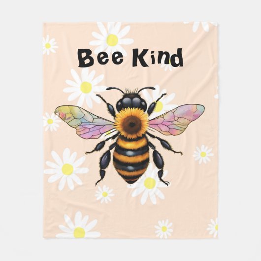 Bee Kind  Fleece Deken (Voorkant)