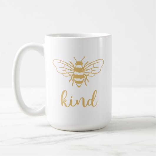Bee Kind Gold Koffiemok (Links)