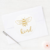 Bee Kind Gold Ronde Sticker (Envelop)