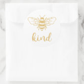 Bee Kind Gold Ronde Sticker (Tas)